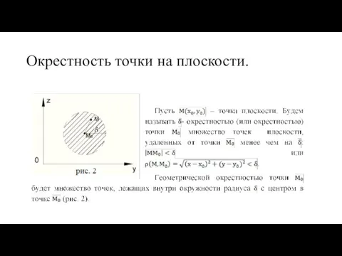 Окрестность точки на плоскости.