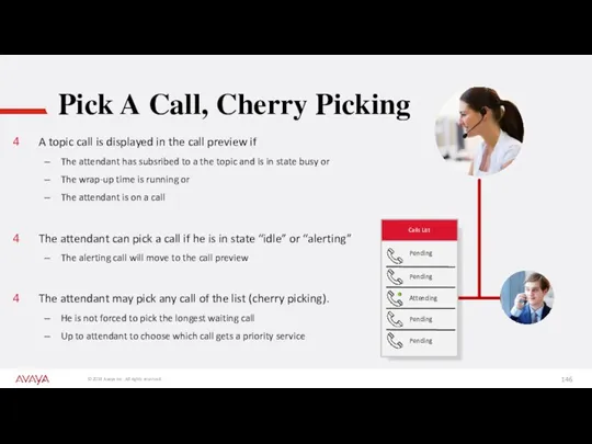 Pick A Call, Cherry Picking A topic call is displayed