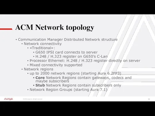 ACM Network topology Communication Manager Distributed Network structure Network connectivity