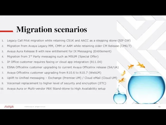 Migration scenarios Legacy Call Pilot migration while retaining CS1K and