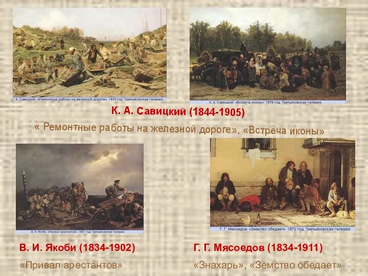 К. А. Савицкий (1844-1905) « Ремонтные работы на железной дороге»,