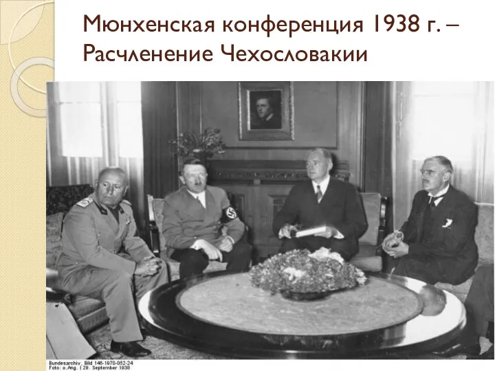 Мюнхенская конференция 1938 г. – Расчленение Чехословакии