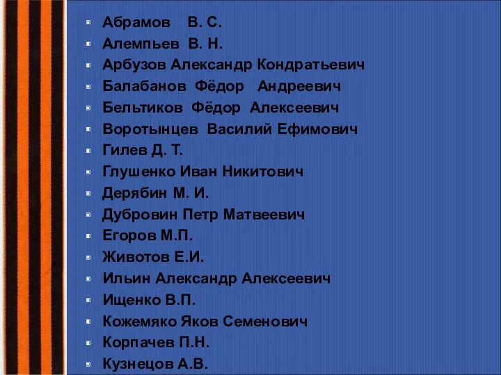 Абрамов В. С. Алемпьев В. Н. Арбузов Александр Кондратьевич Балабанов