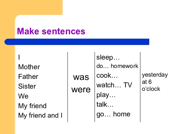 Make sentences