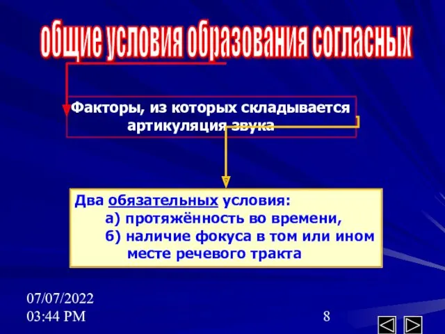 07/07/2022 03:44 PM общие условия образования согласных Факторы, из которых складывается артикуляция звука