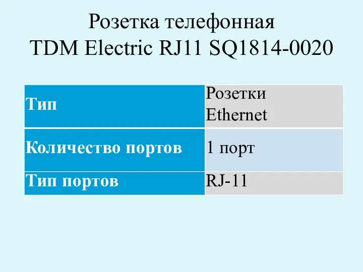 Розетка телефонная TDM Electric RJ11 SQ1814-0020