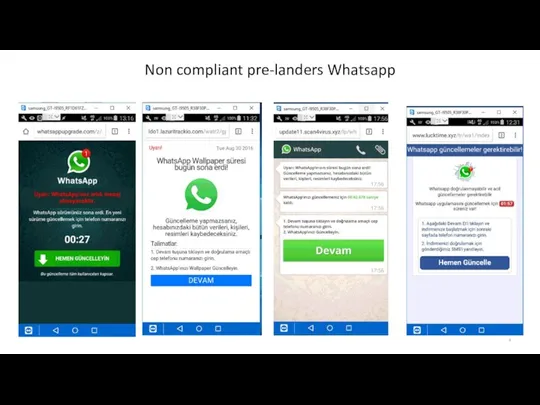 Non compliant pre-landers Whatsapp