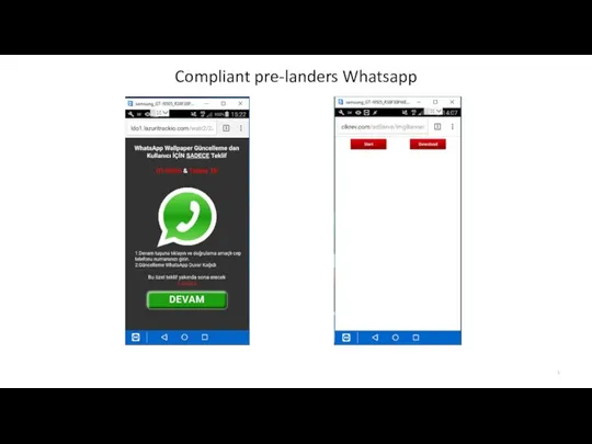 Compliant pre-landers Whatsapp