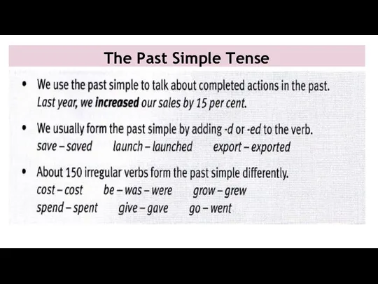 The Past Simple Tense