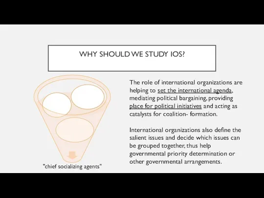 WHY SHOULD WE STUDY IOS? The role of international organizations