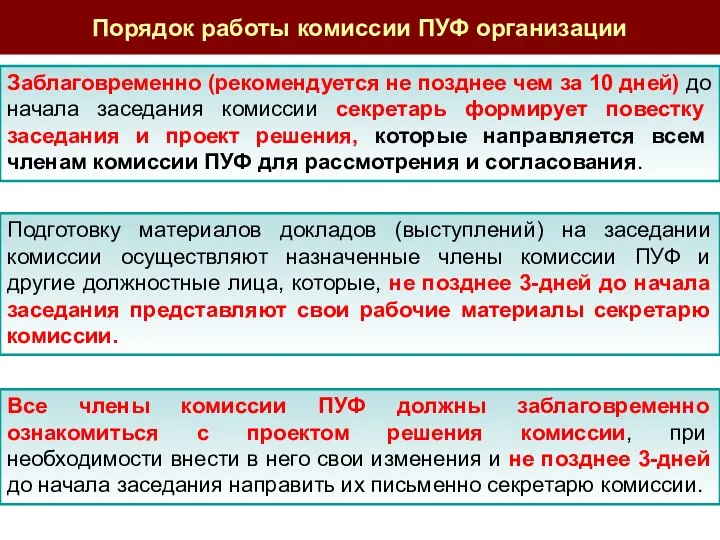 Заблаговременно (рекомендуется не позднее чем за 10 дней) до начала