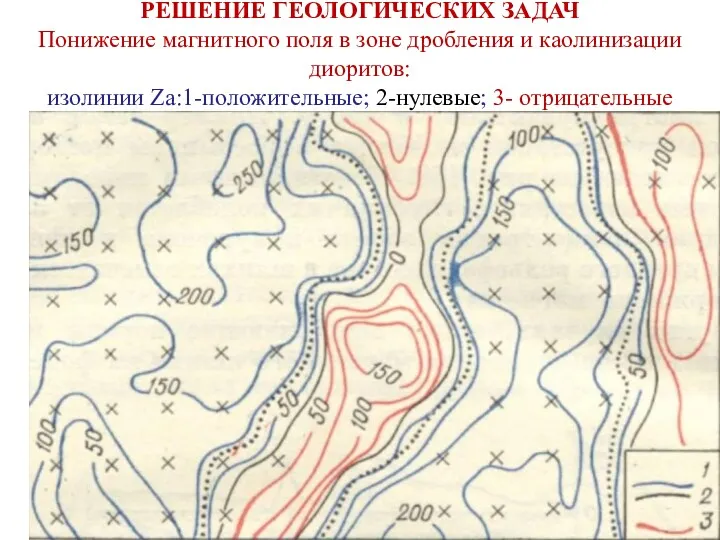 РЕШЕНИЕ ГЕОЛОГИЧЕСКИХ ЗАДАЧ Понижение магнитного поля в зоне дробления и