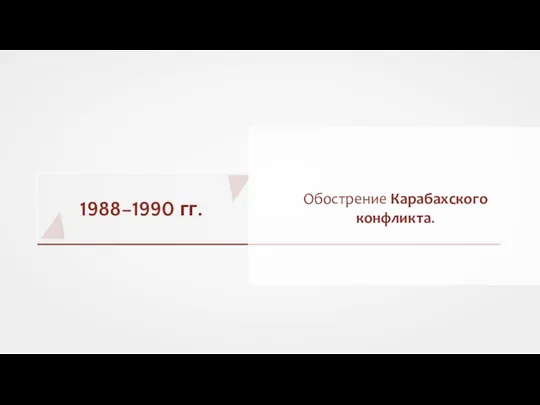 1988–1990 гг. Обострение Карабахского конфликта.