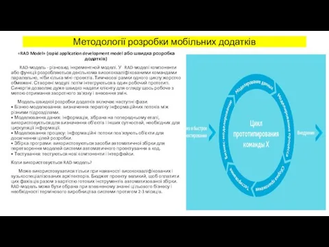 «RAD Model» (rapid application development model або швидка розробка додатків) RAD-модель - різновид