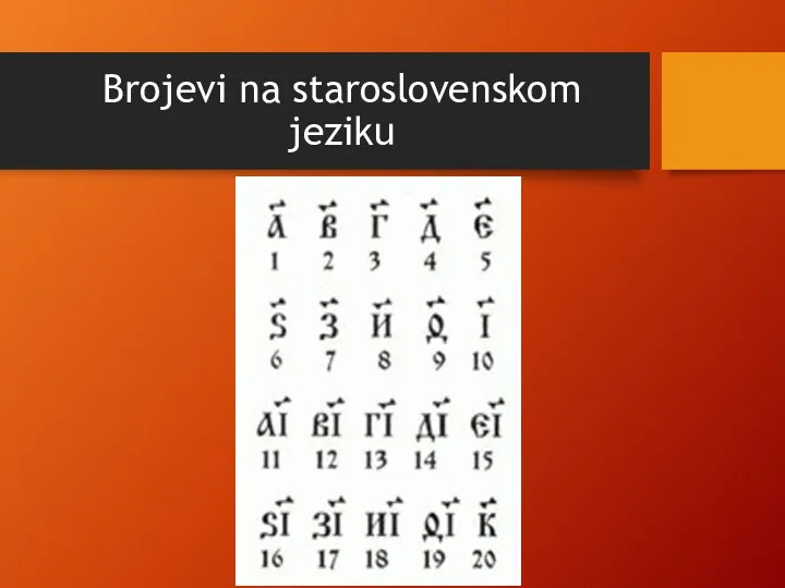Brojevi na staroslovenskom jeziku