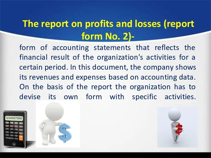 The report on profits and losses (report form No. 2)-