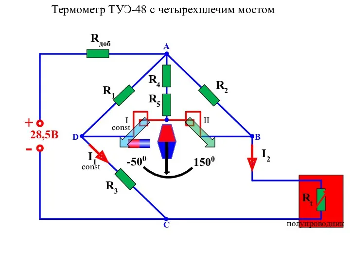 Rдоб R1 R2 R3 R4 R5 28,5В + - -500