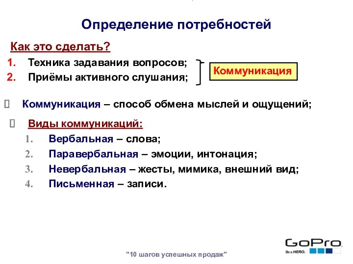 "10 шагов успешных продаж" Как это сделать? Техника задавания вопросов;