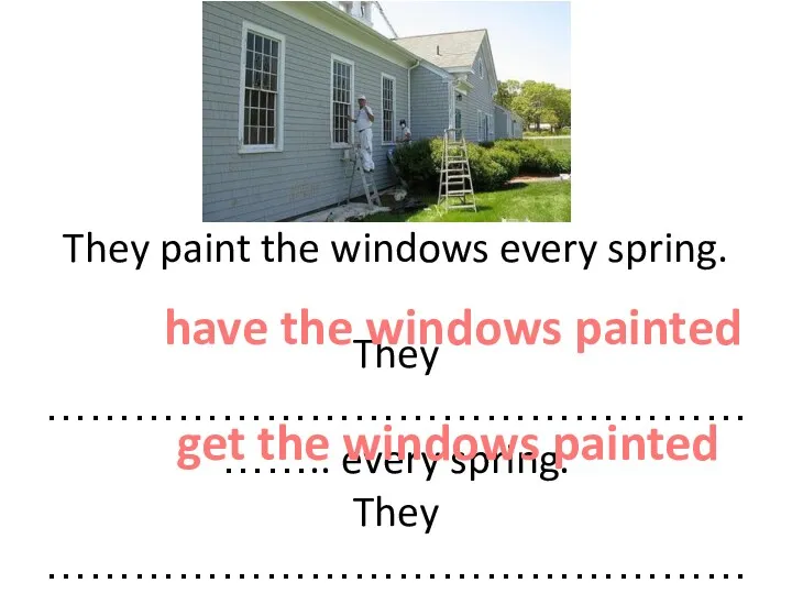 They paint the windows every spring. They ……………………………………………….. every spring.