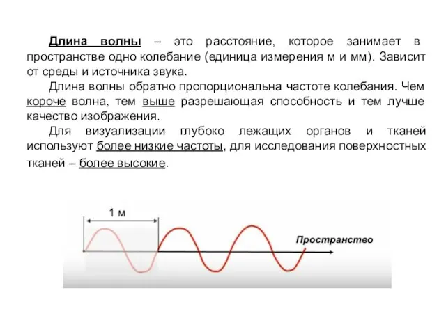 Длина волны – это расстояние, которое занимает в пространстве одно