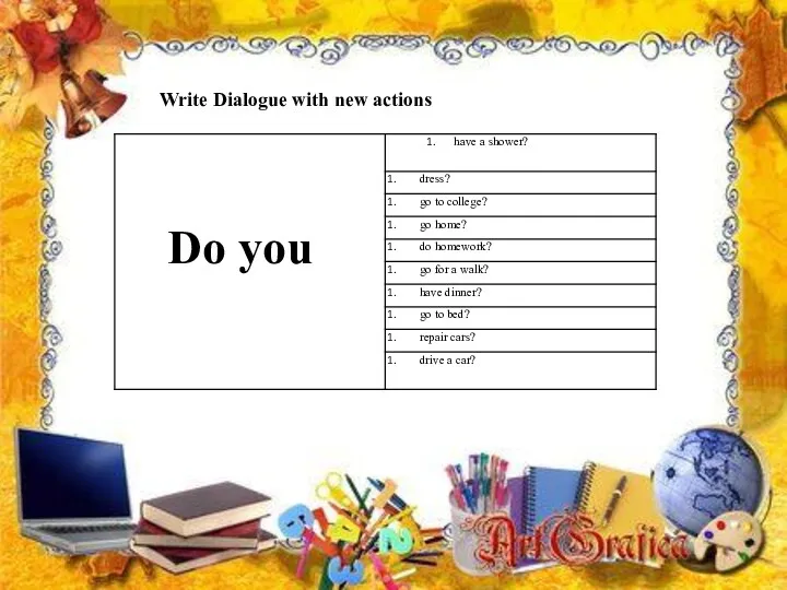 Write Dialogue with new actions