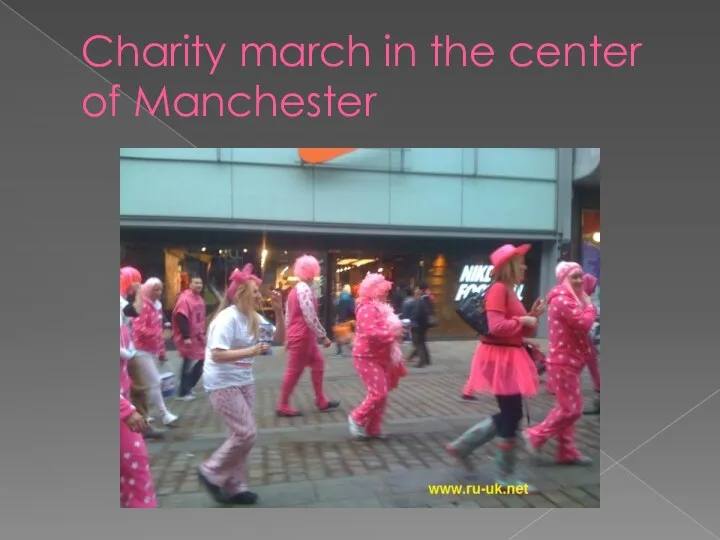 Charity march in the center of Manchester