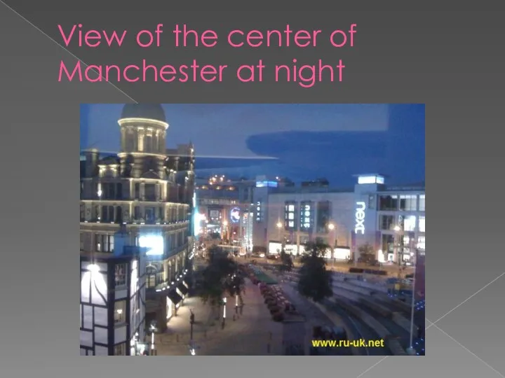 View of the center of Manchester at night
