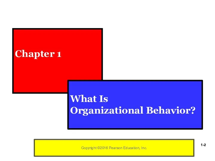 Chapter 1 What Is Organizational Behavior? 1-