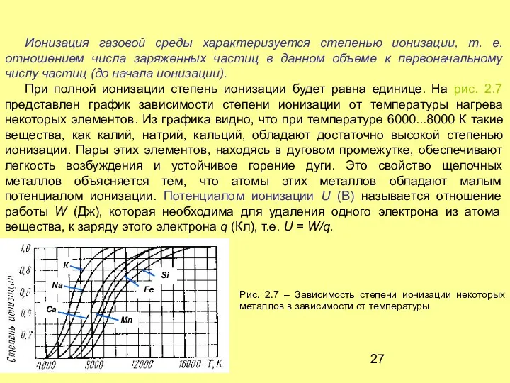 Ионизация газовой среды характеризуется степенью ионизации, т. е. отношением числа