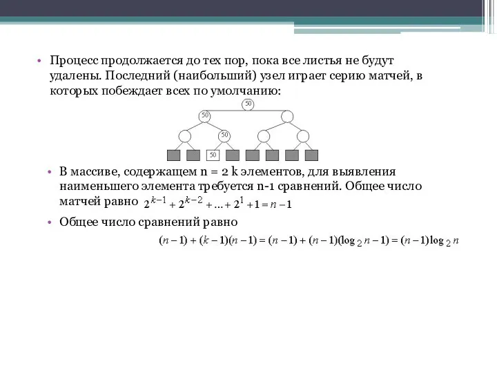 Процесс продолжается до тех пор, пока все листья не будут