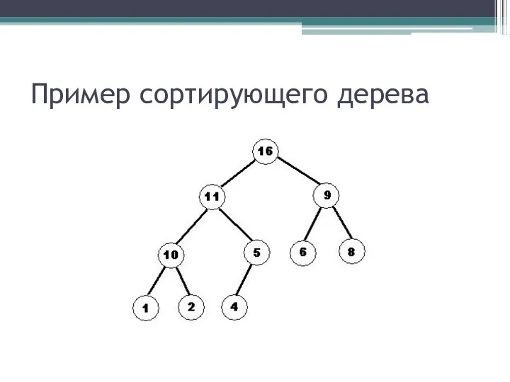 Пример сортирующего дерева