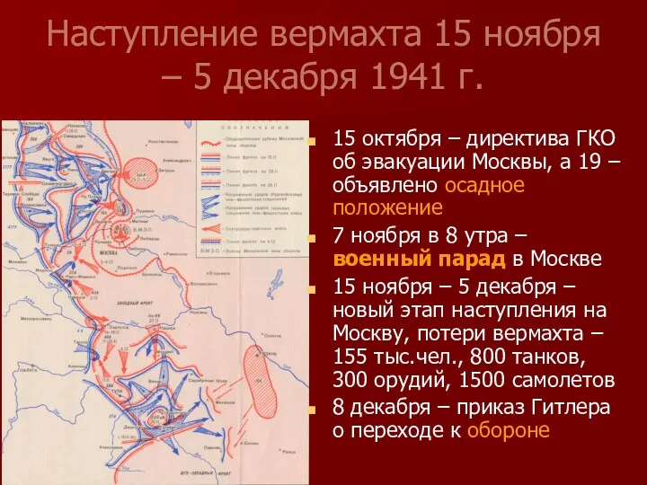 Наступление вермахта 15 ноября – 5 декабря 1941 г. 15