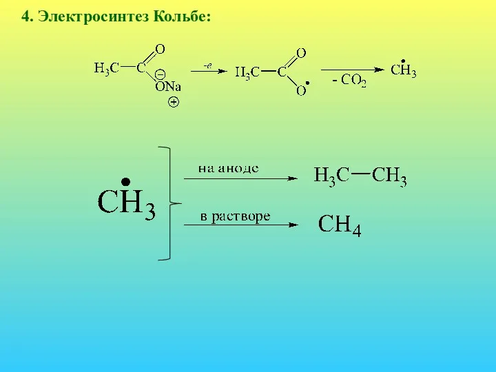 4. Электросинтез Кольбе: