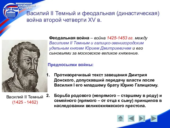 Василий II Темный и феодальная (династическая) война второй четверти XV