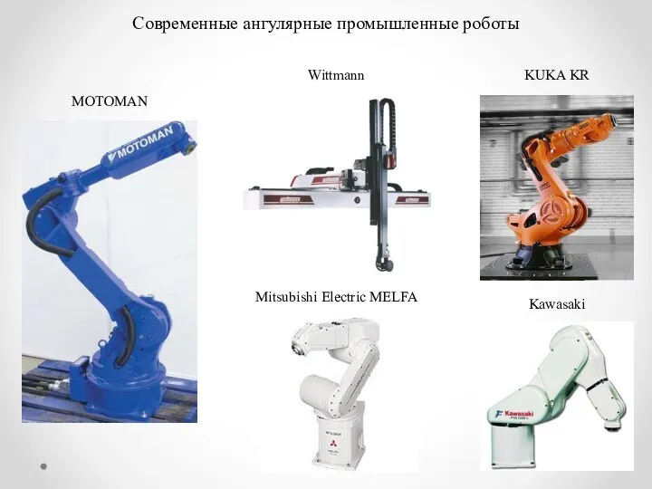 Современные ангулярные промышленные роботы Kawasaki Mitsubishi Electric MELFA KUKA KR Wittmann MOTOMAN