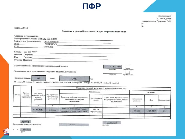 ПРОЕКТ НОВАЯ ФОРМА ОТЧЁТНОСТИ В ПФР