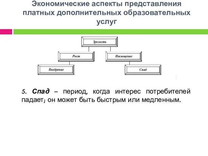 Экономические аспекты представления платных дополнительных образовательных услуг 5. Спад –