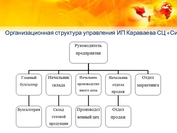 Организационная структура управления ИП Караваева СЦ «Сигма»