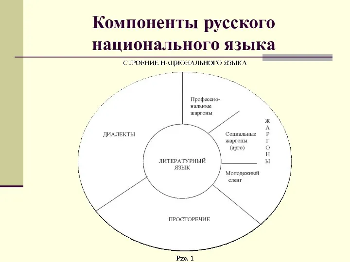 Компоненты русского национального языка