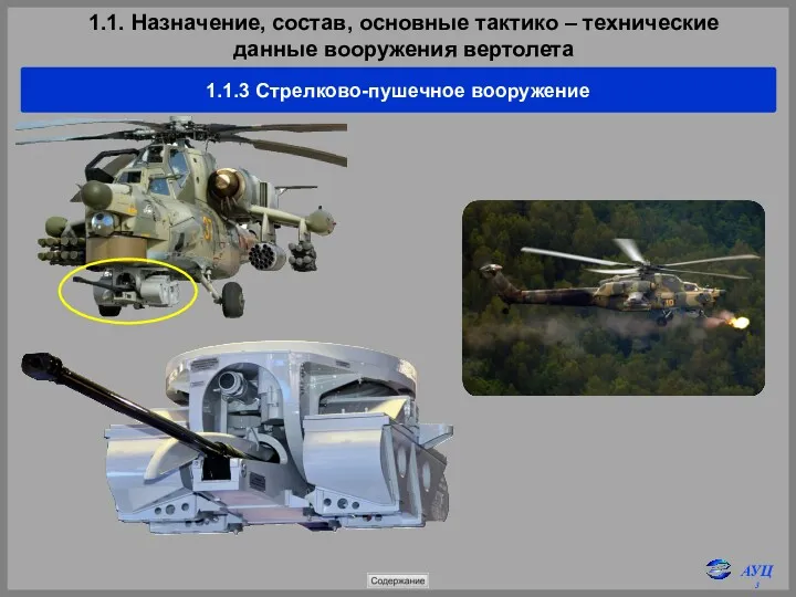 1.1. Назначение, состав, основные тактико – технические данные вооружения вертолета 1.1.3 Стрелково-пушечное вооружение