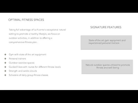 ∫ OPTIMAL FITNESS SPACES Taking full advantage of La Fuente's