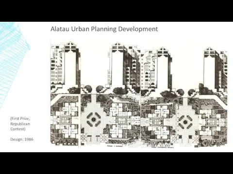 Alatau Urban Planning Development (First Prize, Republican Contest) Design: 1986