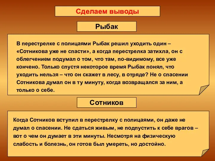 Рыбак Сотников Сделаем выводы