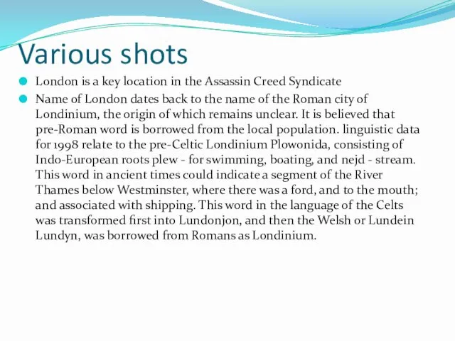 Various shots London is a key location in the Assassin Creed Syndicate Name
