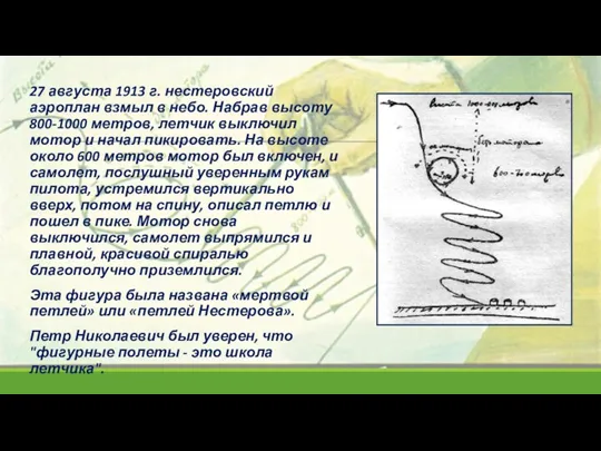 27 августа 1913 г. нестеровский аэроплан взмыл в небо. Набрав