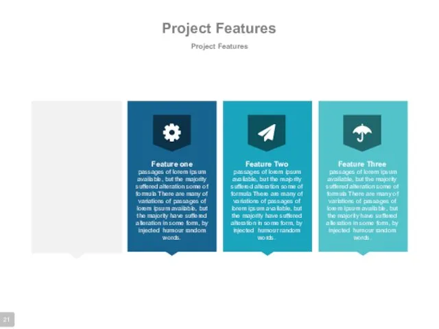 Project Features Project Features Feature one passages of lorem ipsum