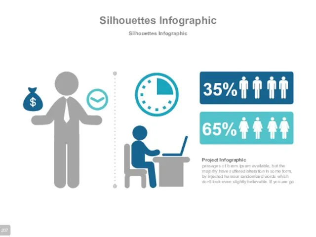 Silhouettes Infographic Silhouettes Infographic 35% 65% Project Infographic passages of