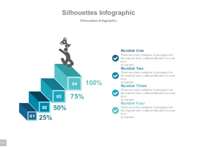 Silhouettes Infographic Silhouettes Infographic 25% 100% 50% 75%