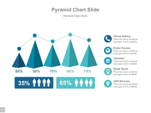 Pyramid Chart Slide Pyramid Chart Slide 80% 90% 30% 70% 70% 35% 65%