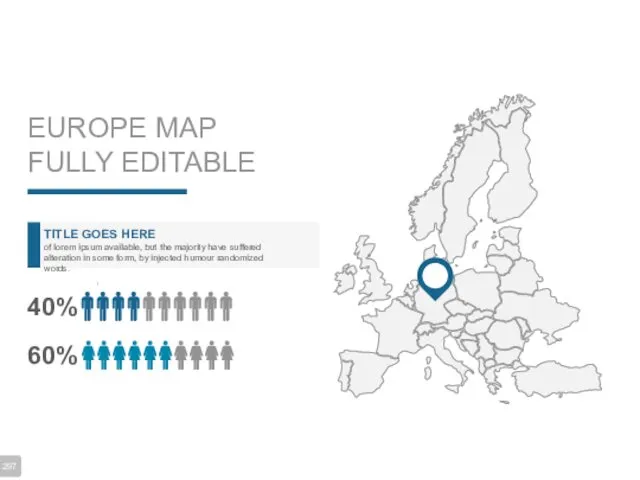 EUROPE MAP FULLY EDITABLE TITLE GOES HERE of lorem ipsum